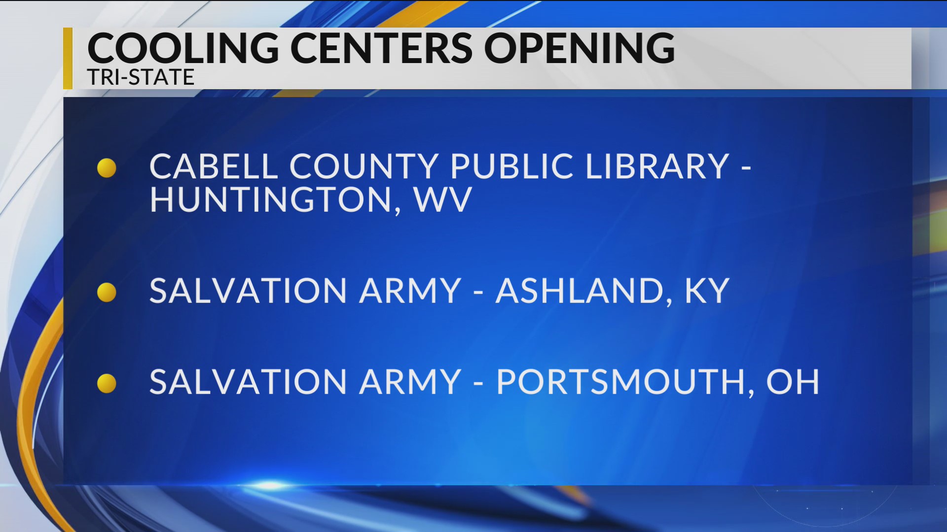 Cooling centers opening in West Virginia, Ohio, Kentucky amid heat wave ...