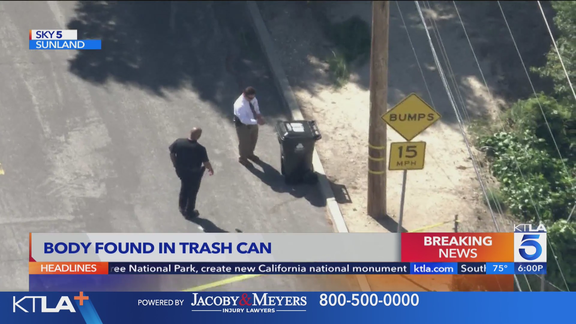 Body found in trash can in Sunland: LAPD – KTLA
