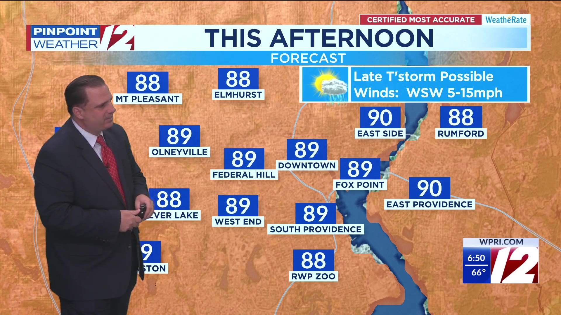 WPRI 12 Weather Forecast for 7/3/25: Less humid today with some late ...