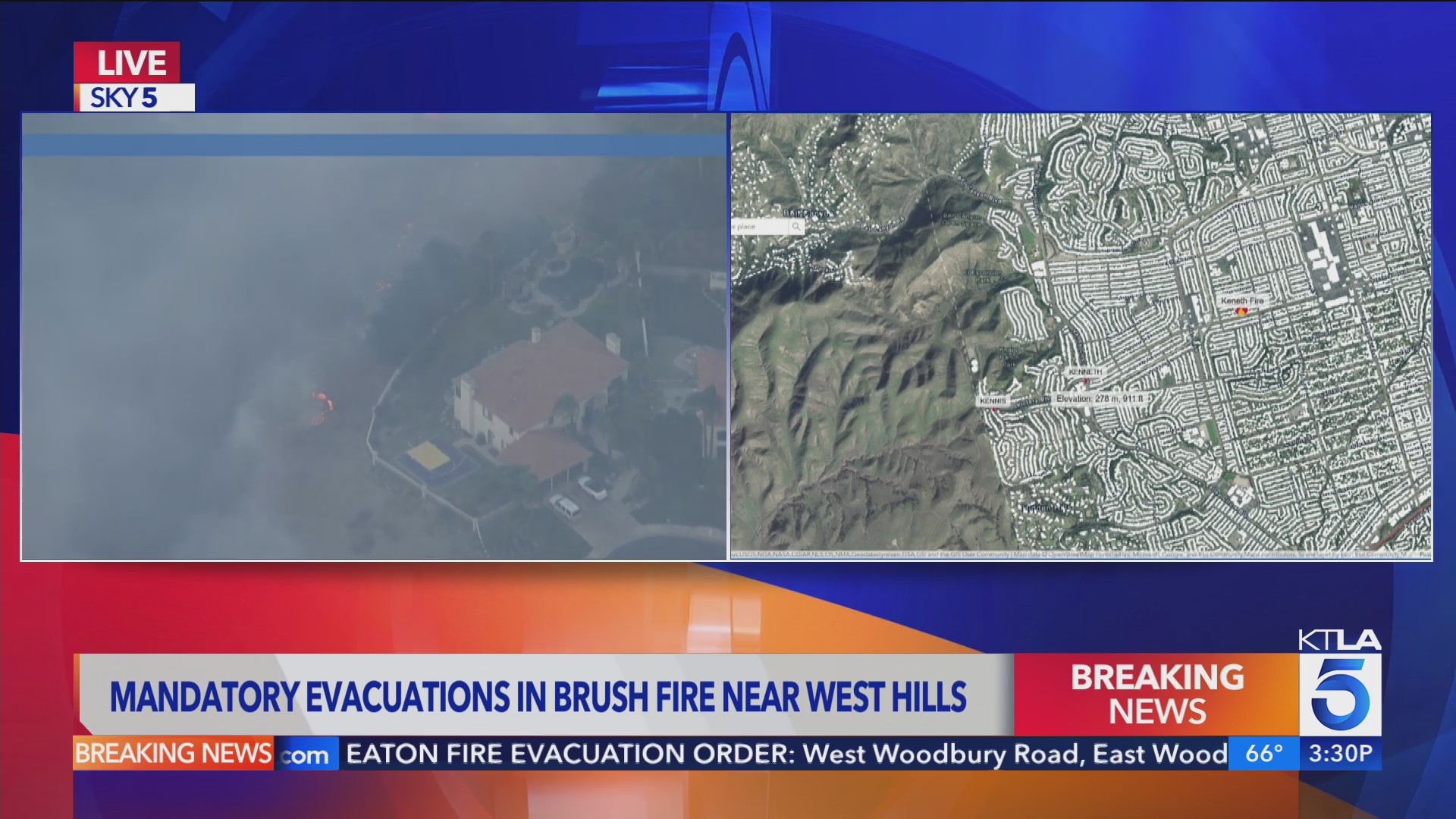 New wildfire forces evacuations in the Calabasas/West Hills area – KTLA