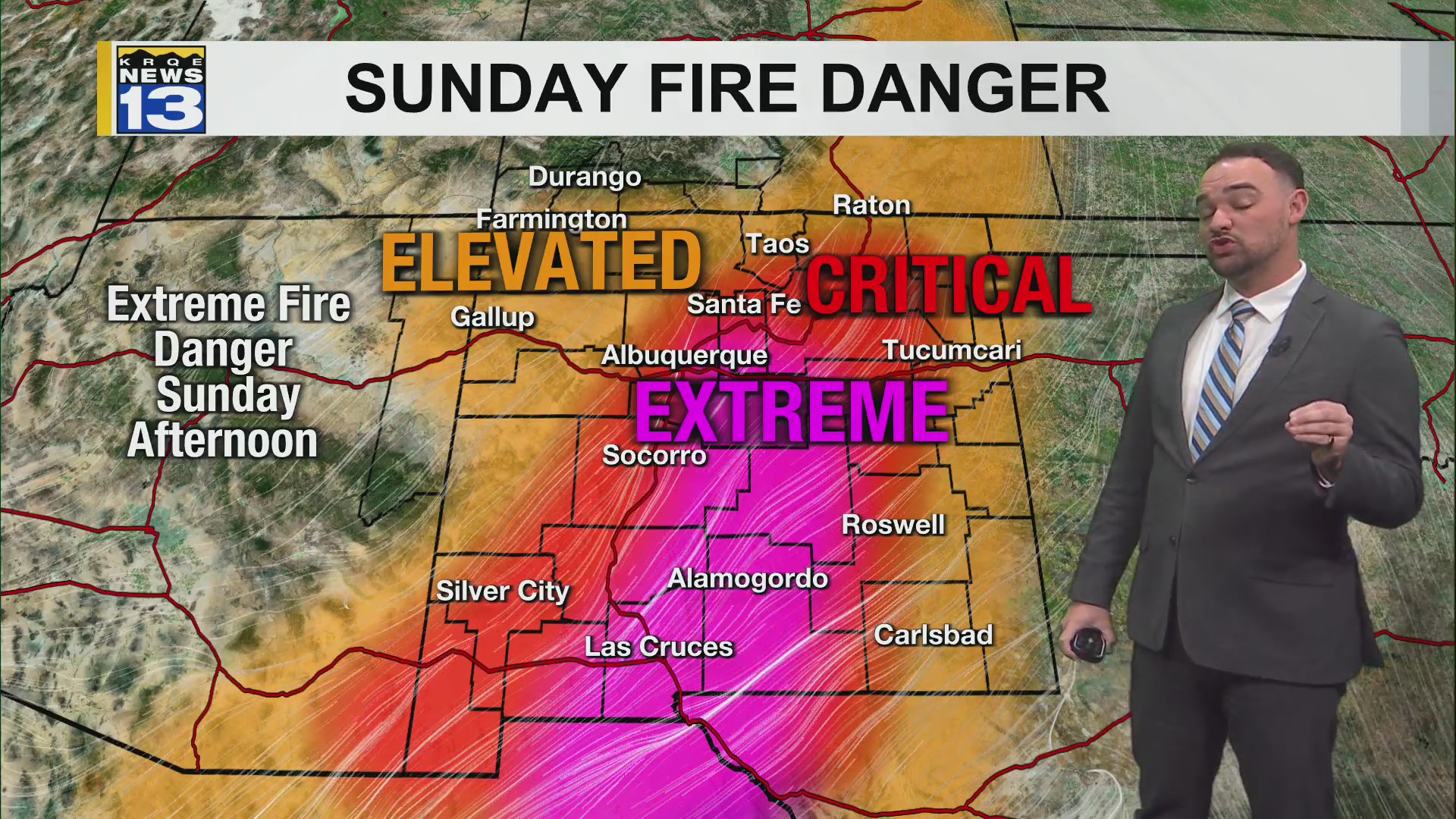 Strong winds and increasing fire threat for Sunday – KRQE NEWS 13 ...