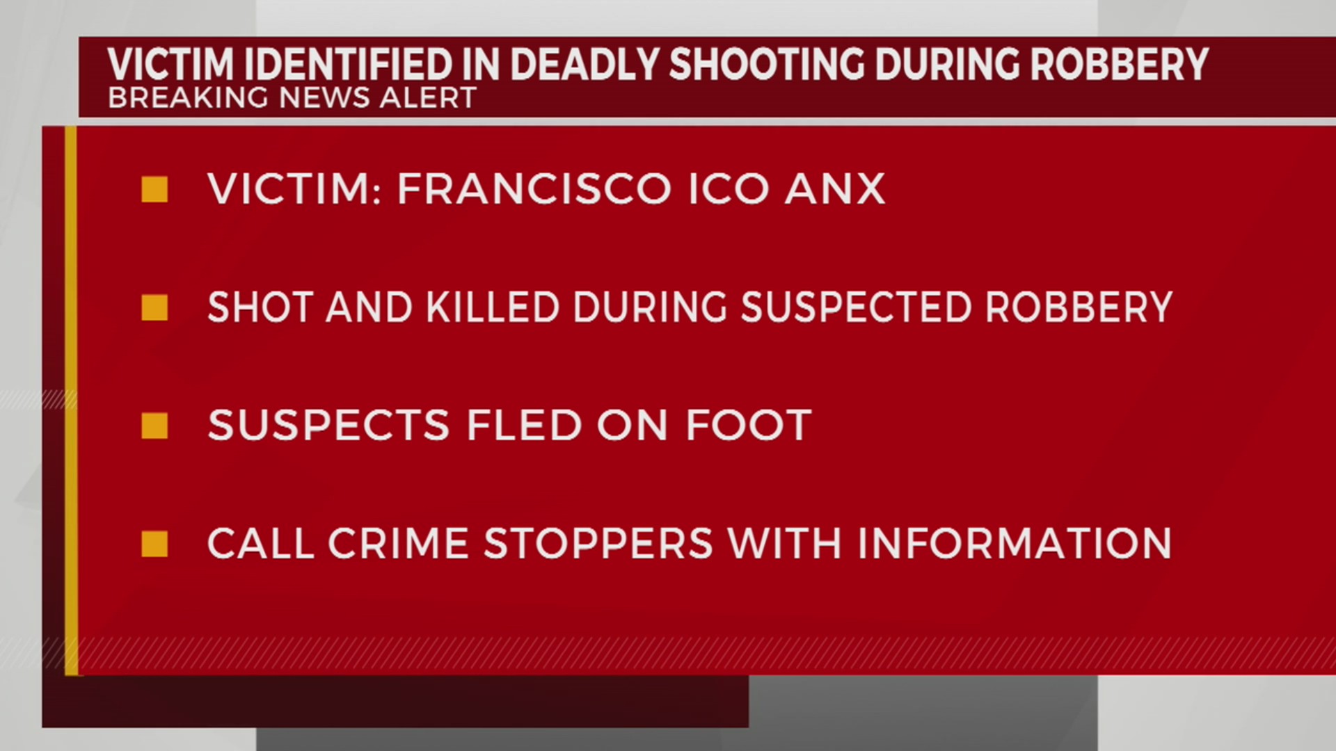 Victim identified in deadly shooting during suspected robbery – WKRN News 2