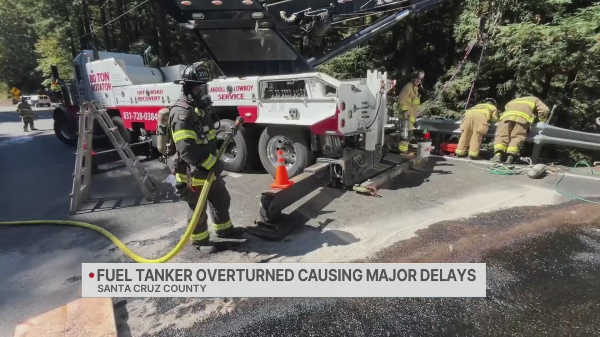 Fuel tanker overturns on Highway 17 causing major delays – KRON4