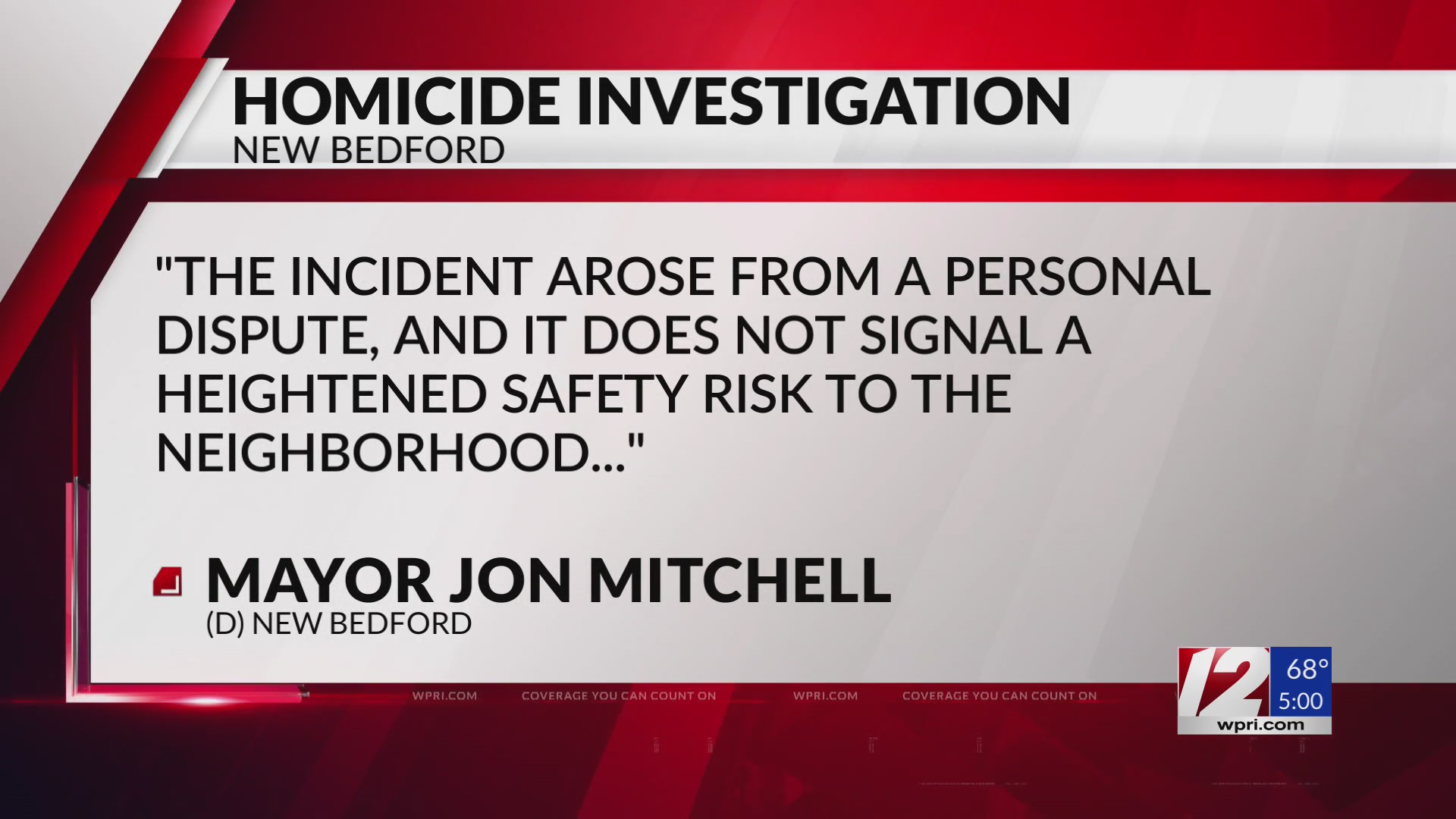 Man killed, suspect arrested in New Bedford stabbing – WPRI.com