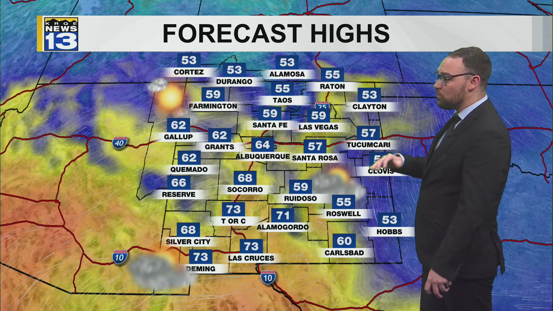 Cooler and wetter conditions move into the state – KRQE NEWS 13 ...