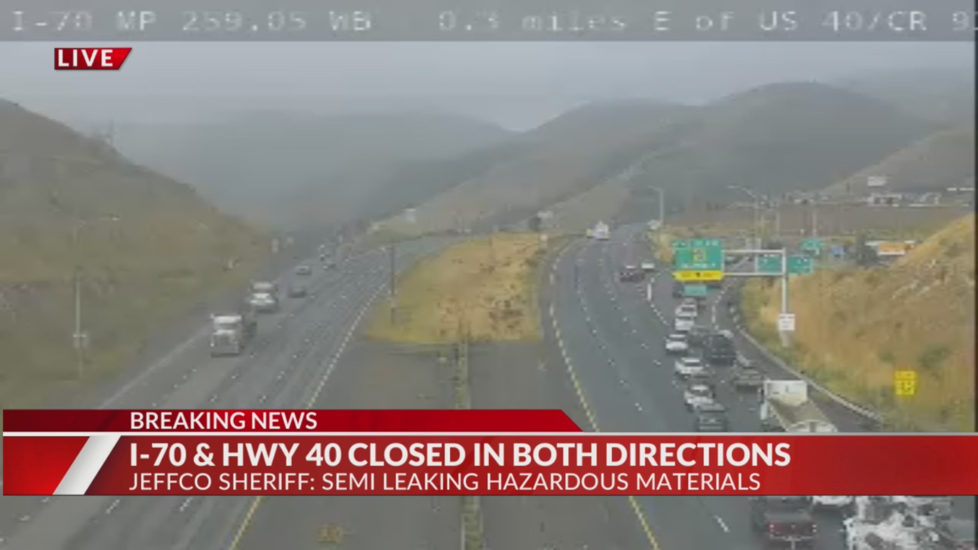 I-70, US 40 closed west of Denver for ‘hazardous materials’ leak ...