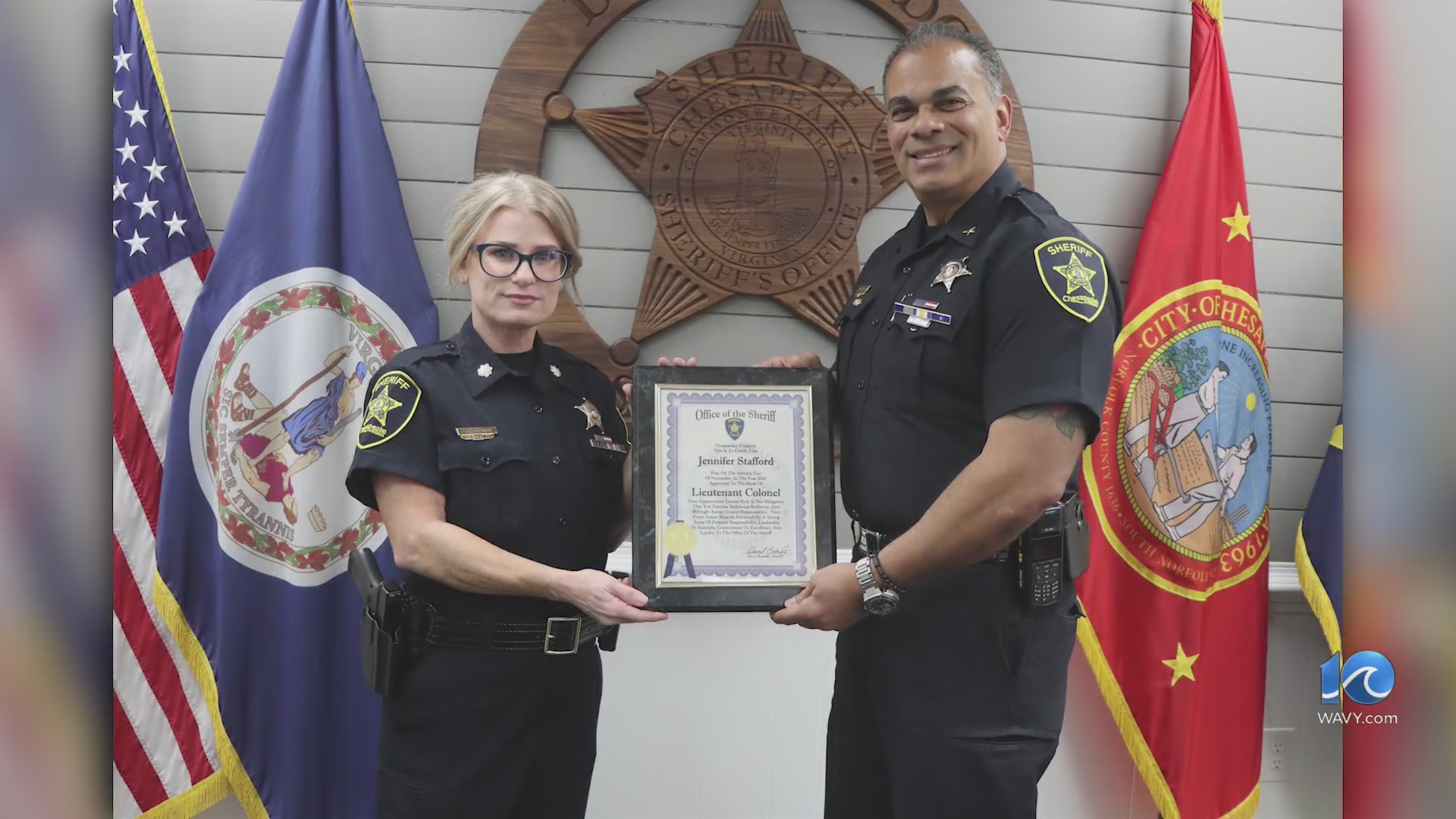 First woman chief deputy in Chesapeake Sheriff’s Dept. – WAVY.com
