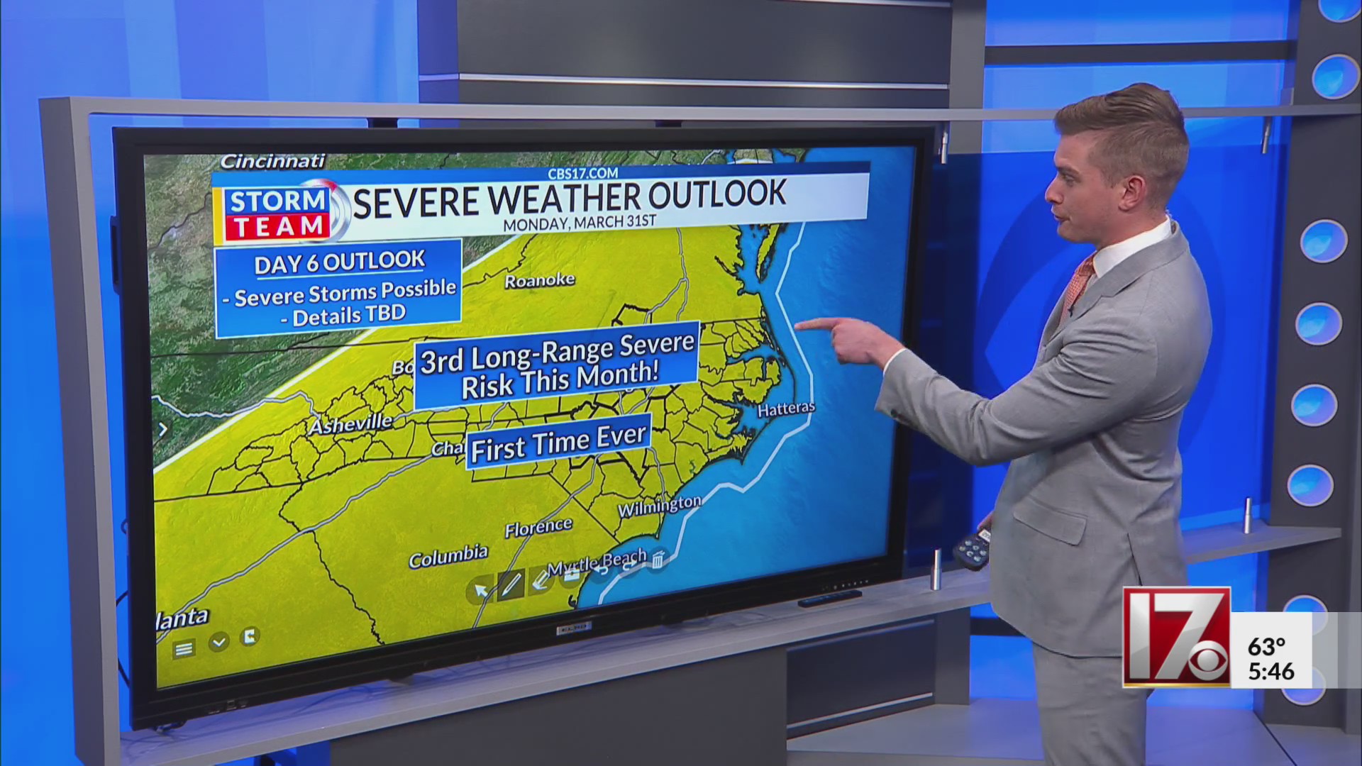 Central NC to be under severe weather risk next week – CBS17.com