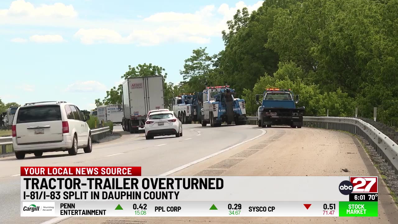 Overturned tractor-trailer closes part of I-81 in Dauphin County – 28/ ...