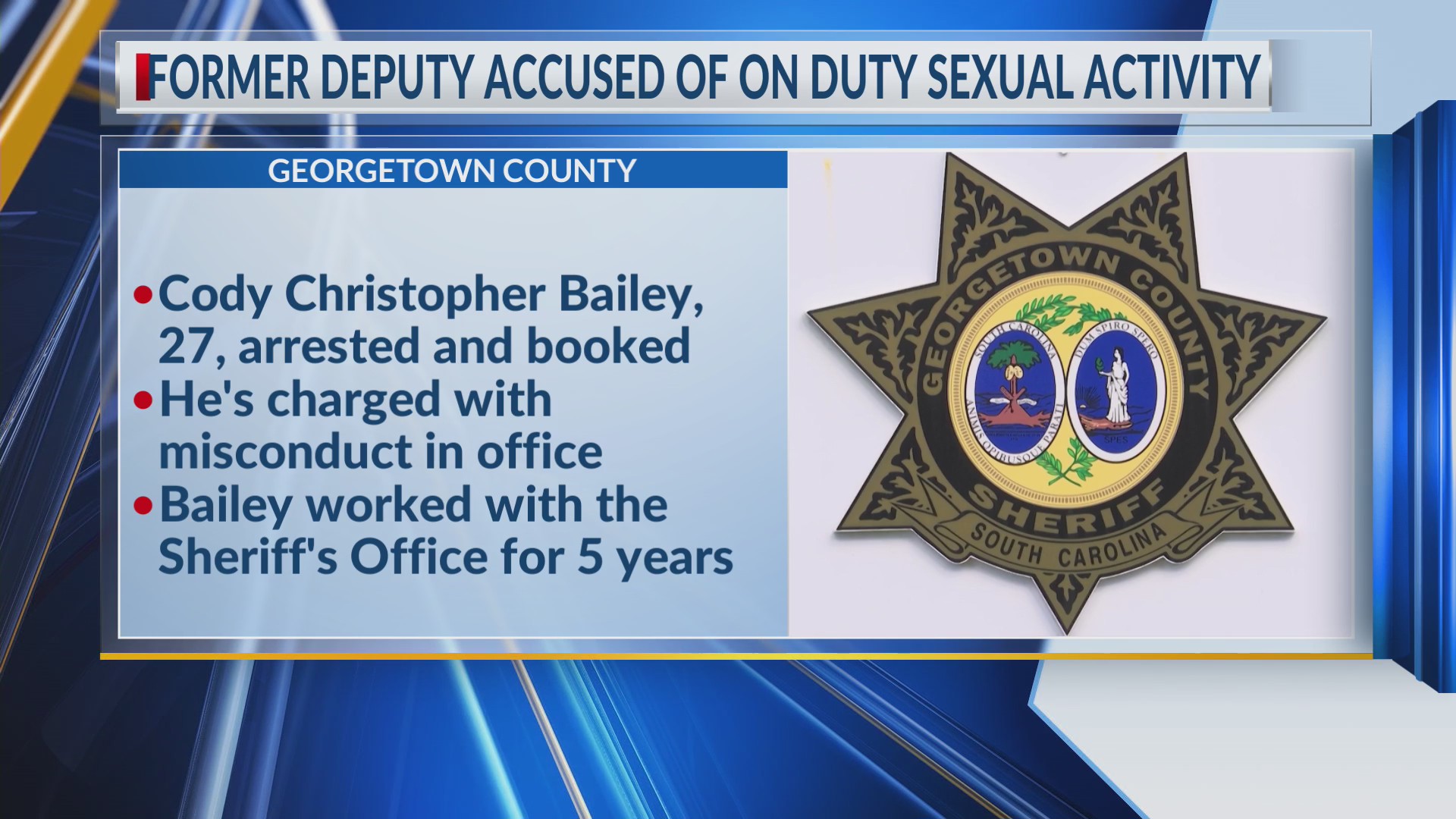 Former Georgetown County deputy accused of engaging in sexual activity ...