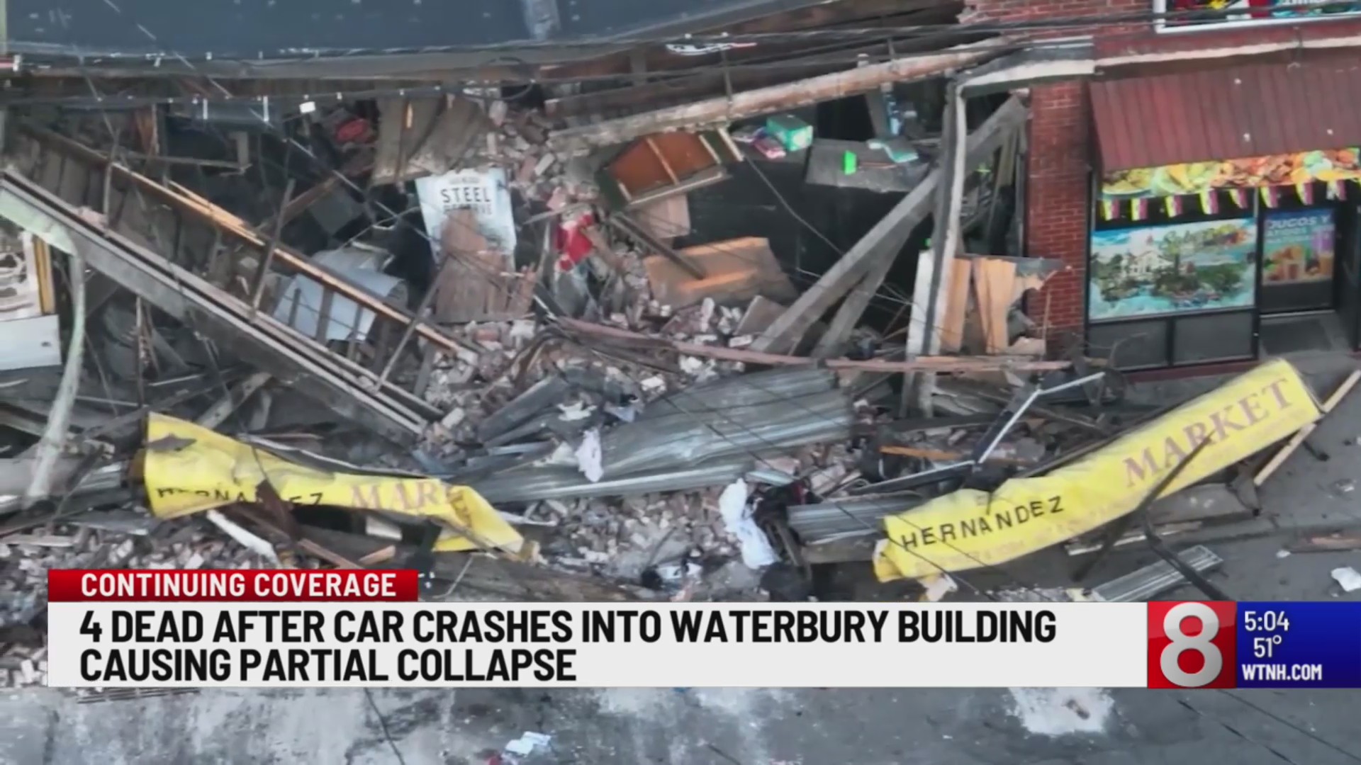 4 dead after car crashes into Waterbury building causing partial ...