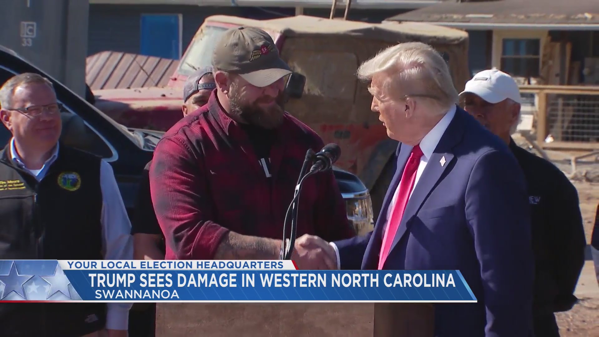 Donald Trump visits Asheville to see storm damage WSPA 7NEWS