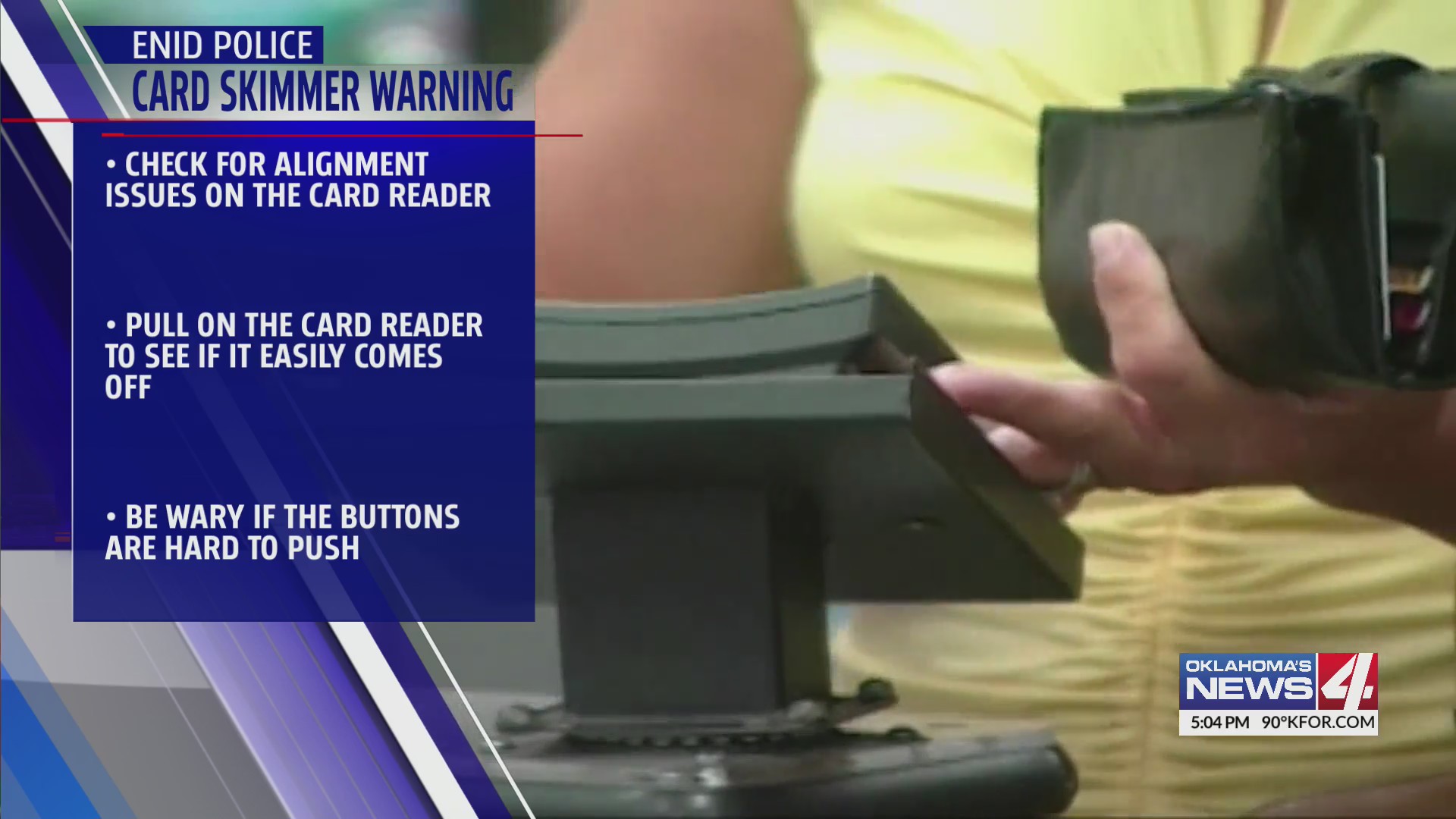 Enid Police warn of skimming devices on card readers