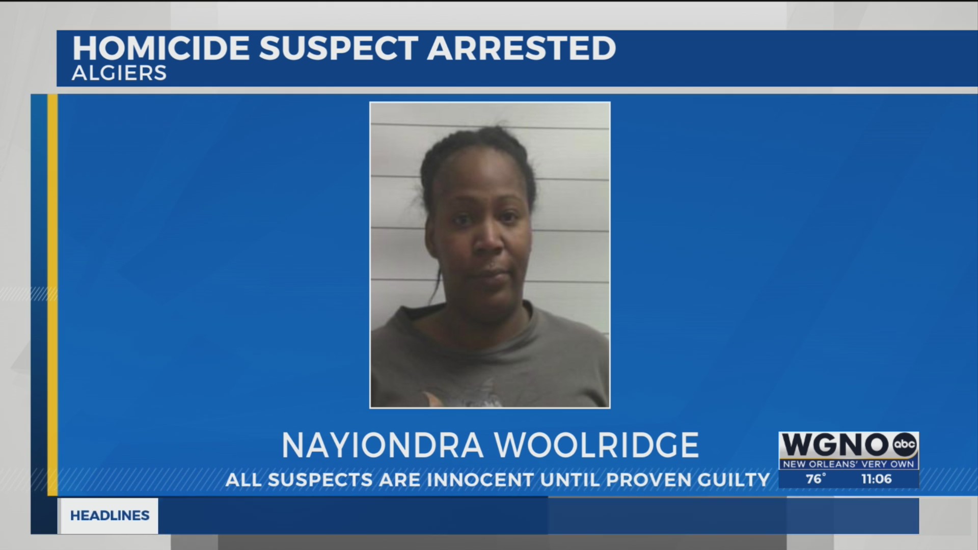 Arrest made in shooting death of 25-year-old woman in Algiers – WGNO