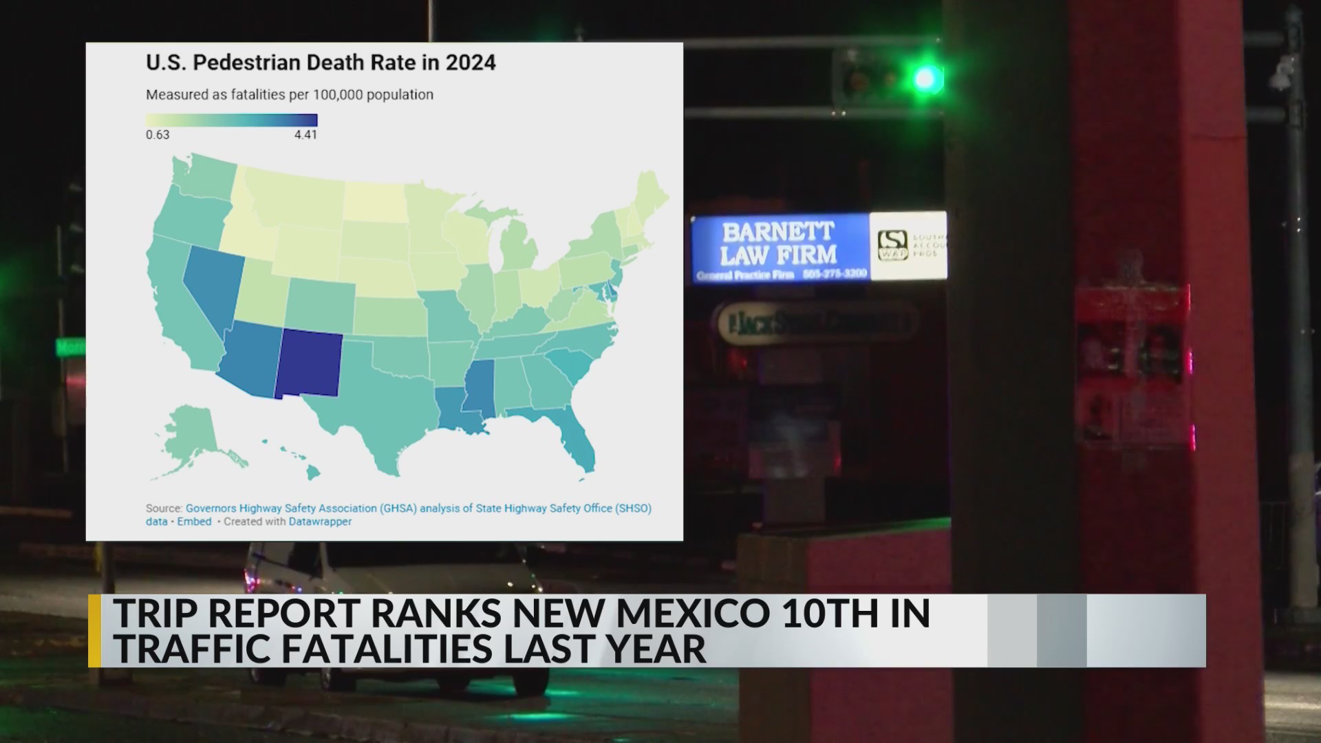 Report ranks New Mexico 10th in traffic fatalities nationwide for 2024 ...