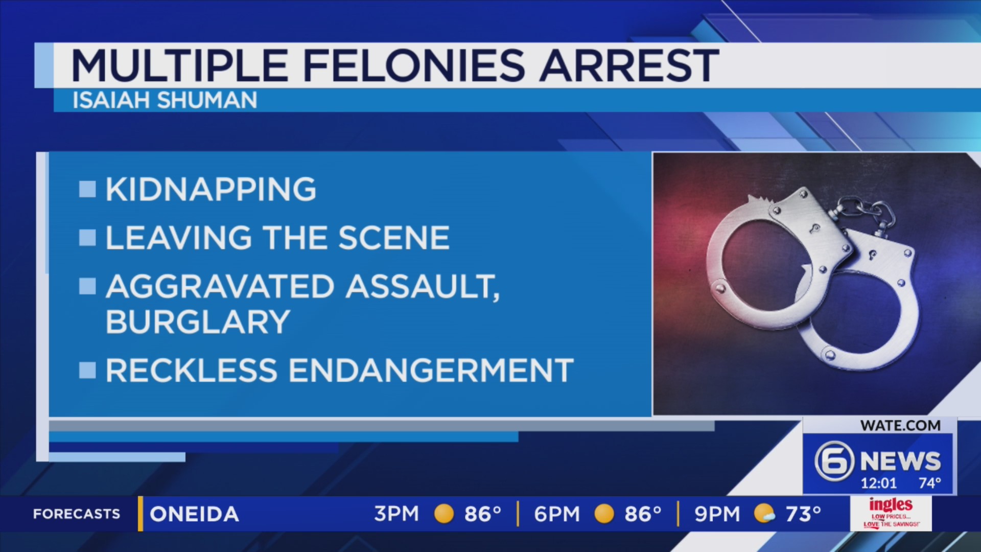 Multiple felonies arrest – WATE 6 On Your Side