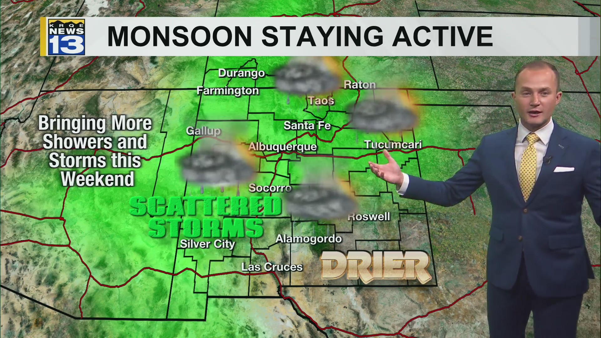 Monsoon to stay active through the weekend – KRQE NEWS 13 – Breaking ...