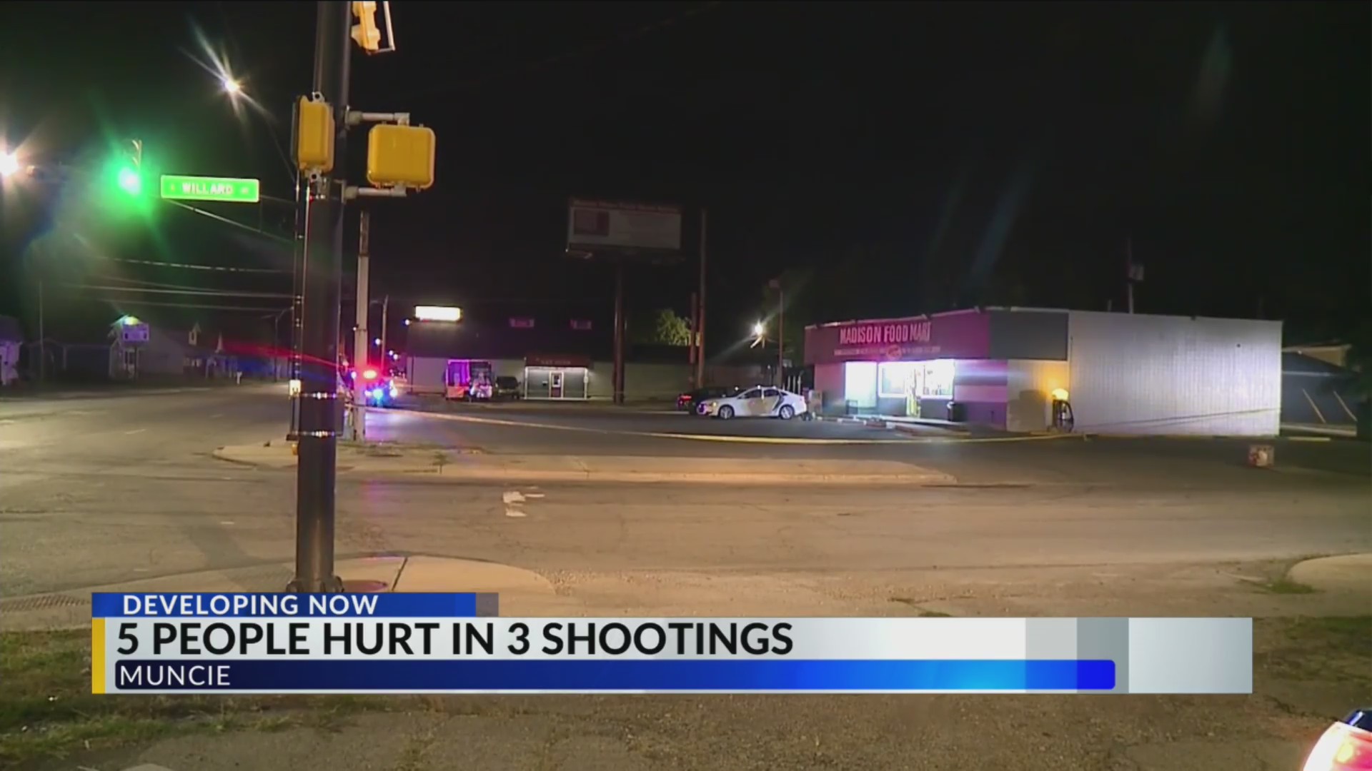 Five Men Injured Including One Critical in Muncie Multiple Shootings