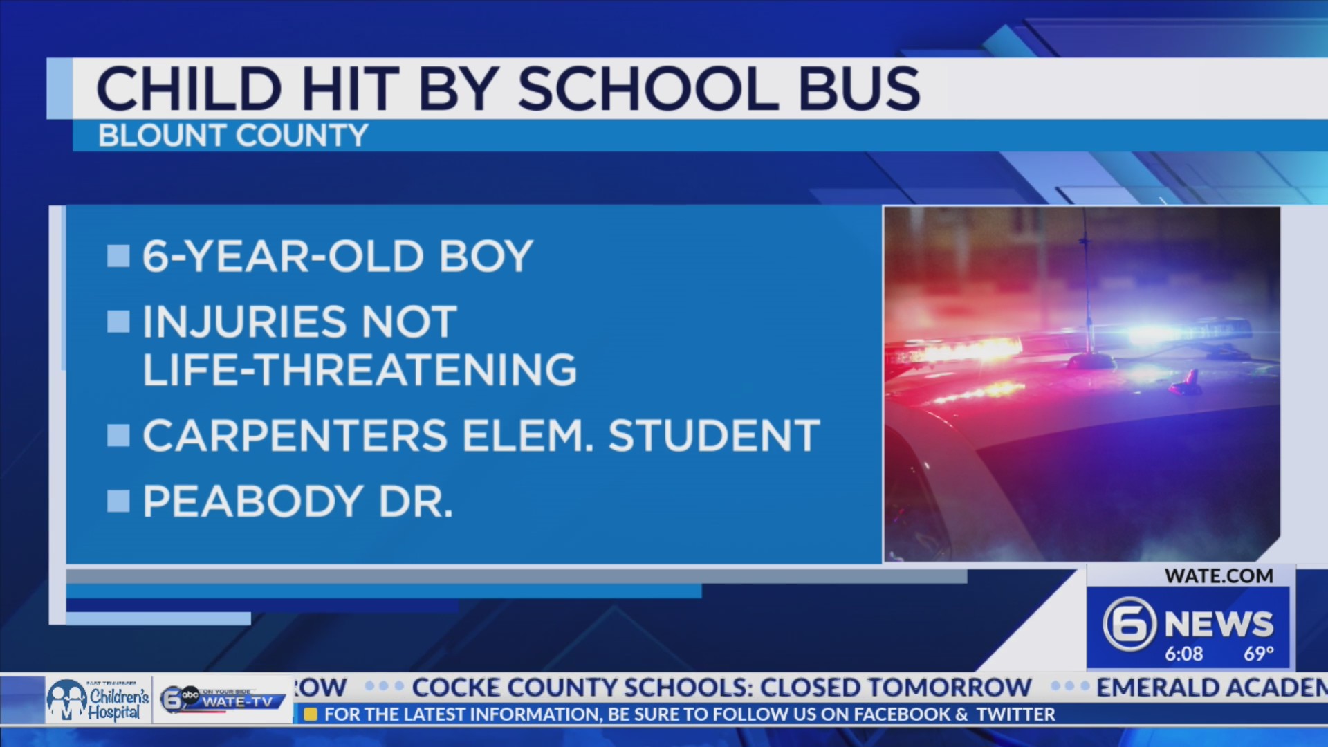 Child hit by school bus in Blount County – WATE 6 On Your Side