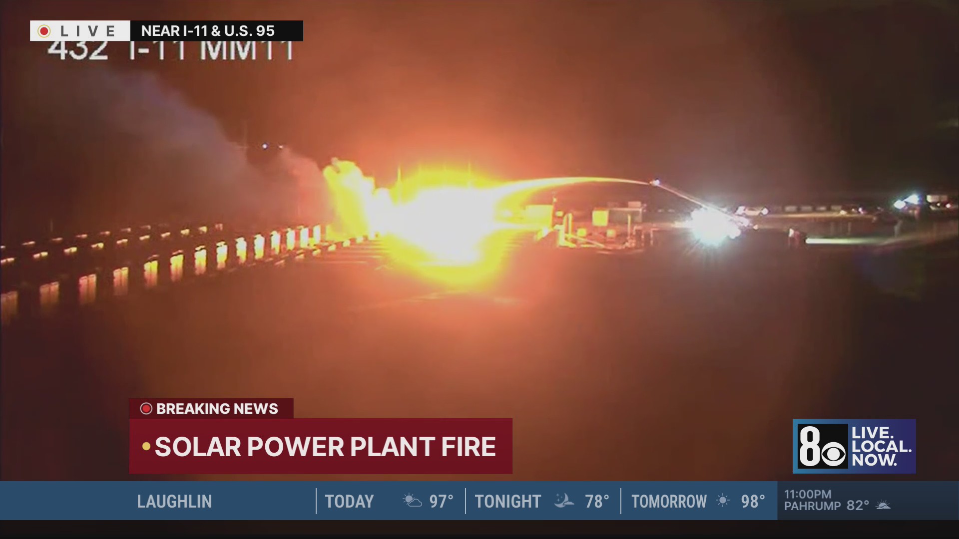 Firefighters battle solar plant blaze southeast Las Vegas – KLAS