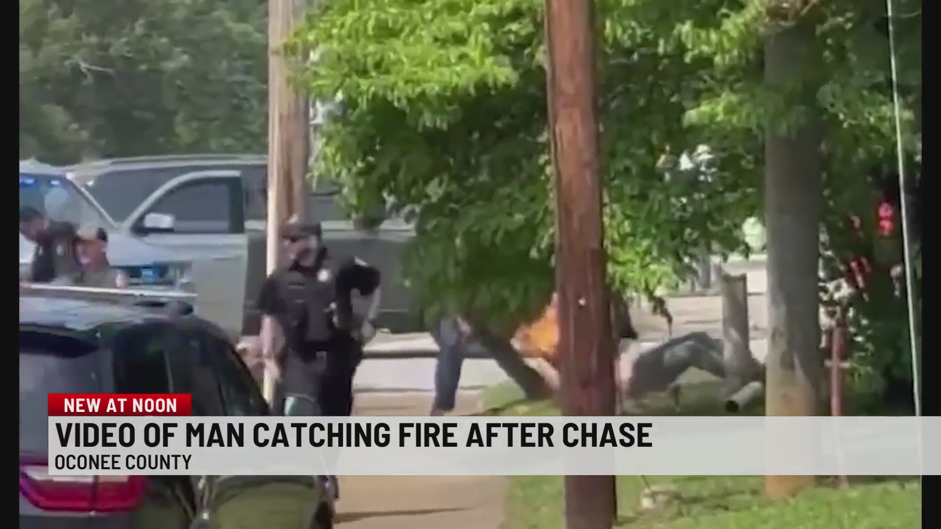 Stolen motorcycle suspect catches fire in Oconee County arrest – WSPA 7NEWS
