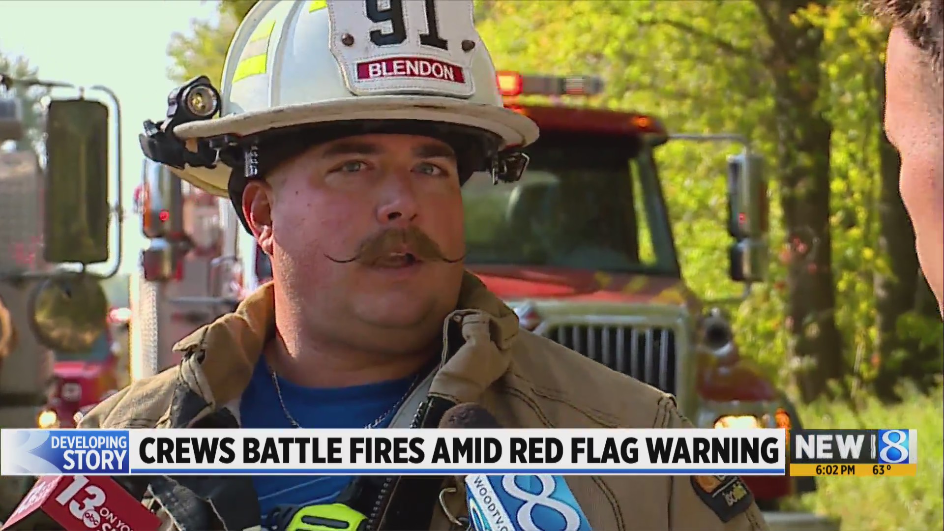 Crews battle fires amid Red Flag Warning – WOODTV.com