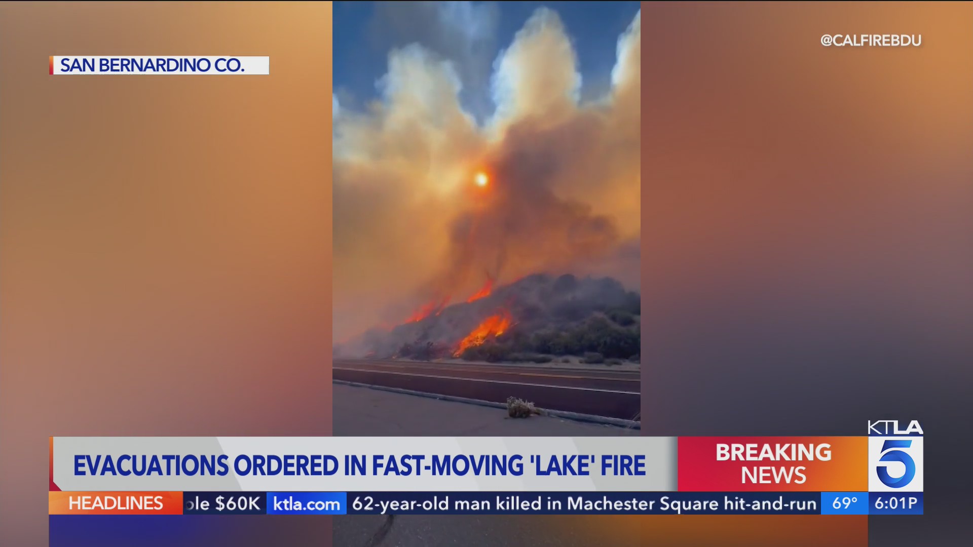 Growing wildfire forces evacuations near Silverwood Lake in San ...