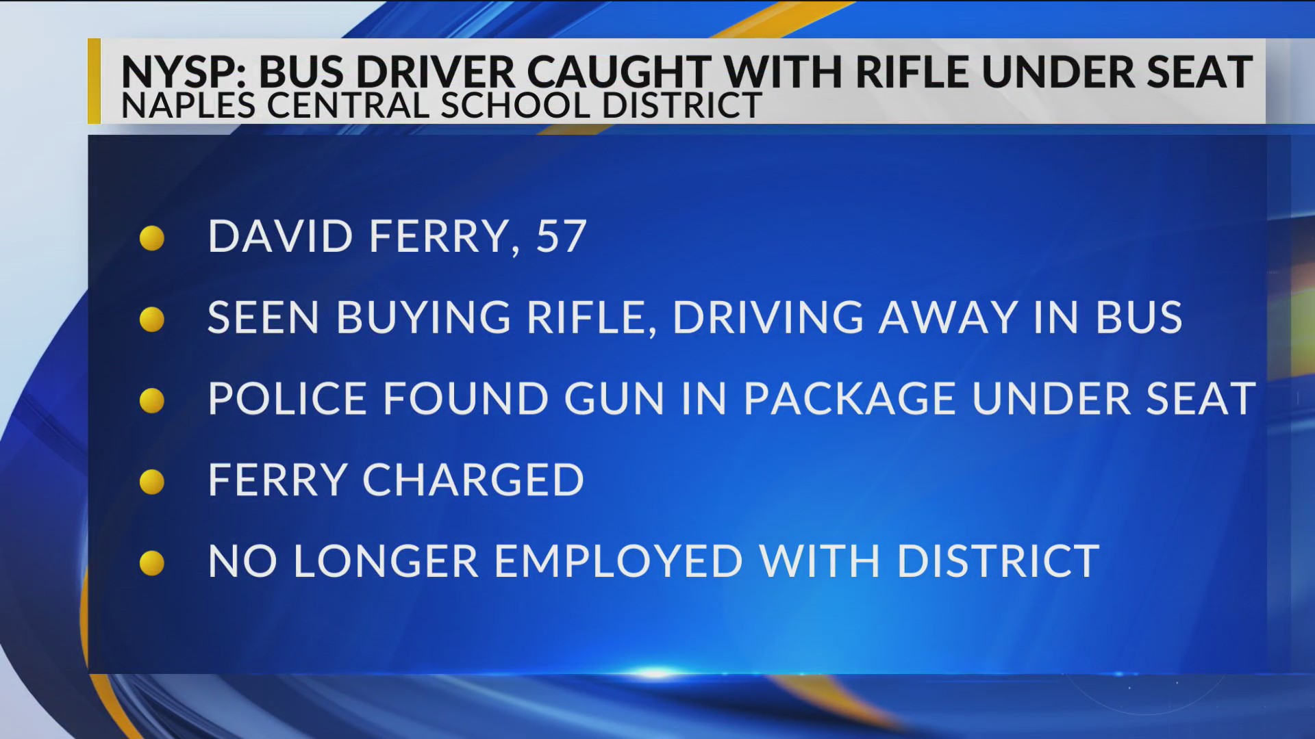 Naples school bus driver arrested after rifle was found on bus ...