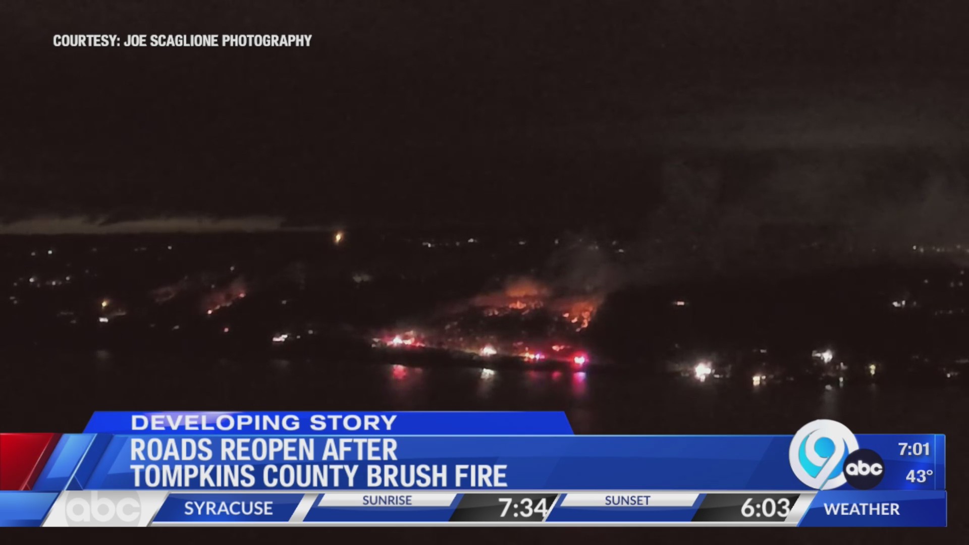Roads reopen after Tompkins County brush fire – WSYR