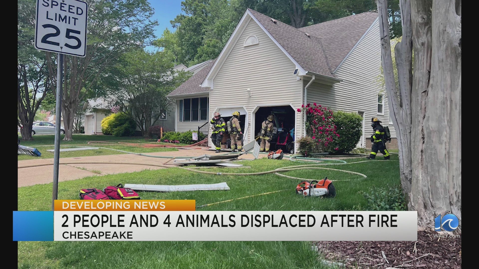 2 people, 4 animals displaced after Chesapeake fire – WAVY.com