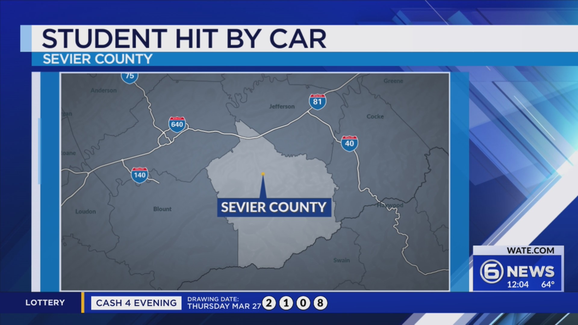 Sevier County student hit while waiting for bus – WATE 6 On Your Side
