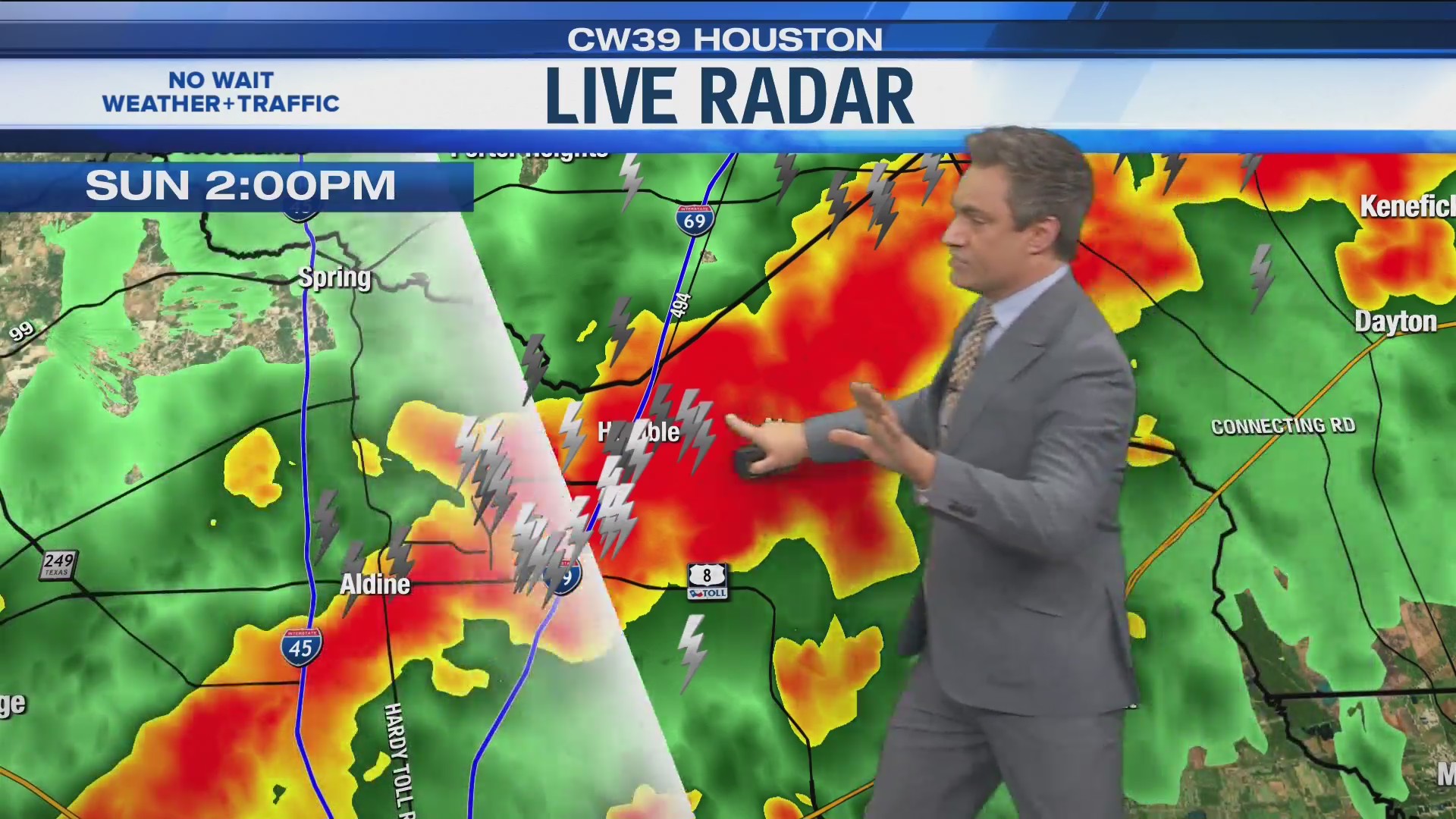 A look at the line of severe storms moving through our area at 2:30 p.m ...