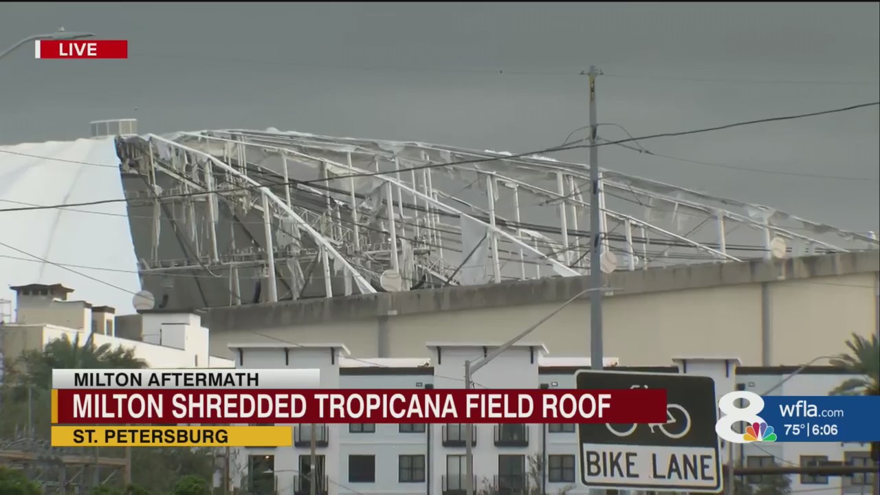 Milton shredded Tropicana Field roof NEWS10 ABC