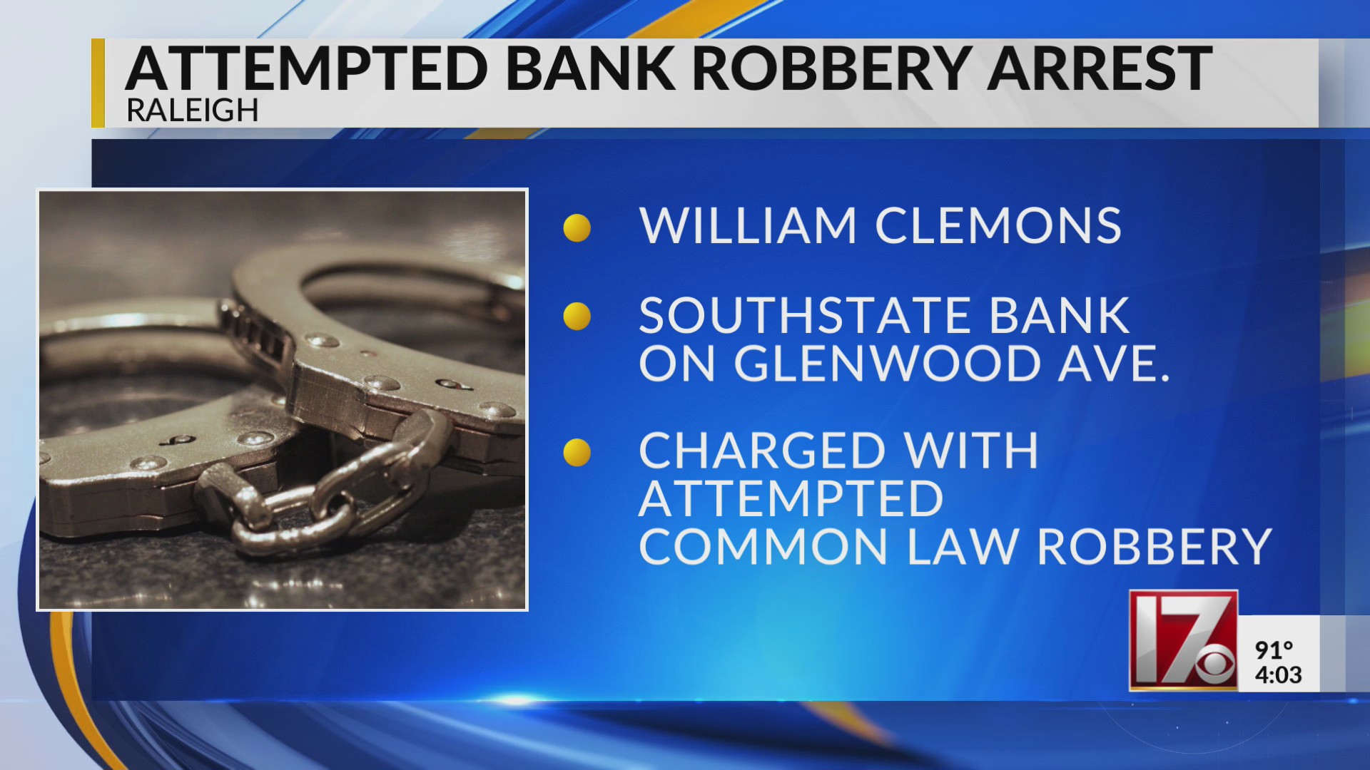 Man arrested in attempted Raleigh bank robbery on Glenwood Avenue ...