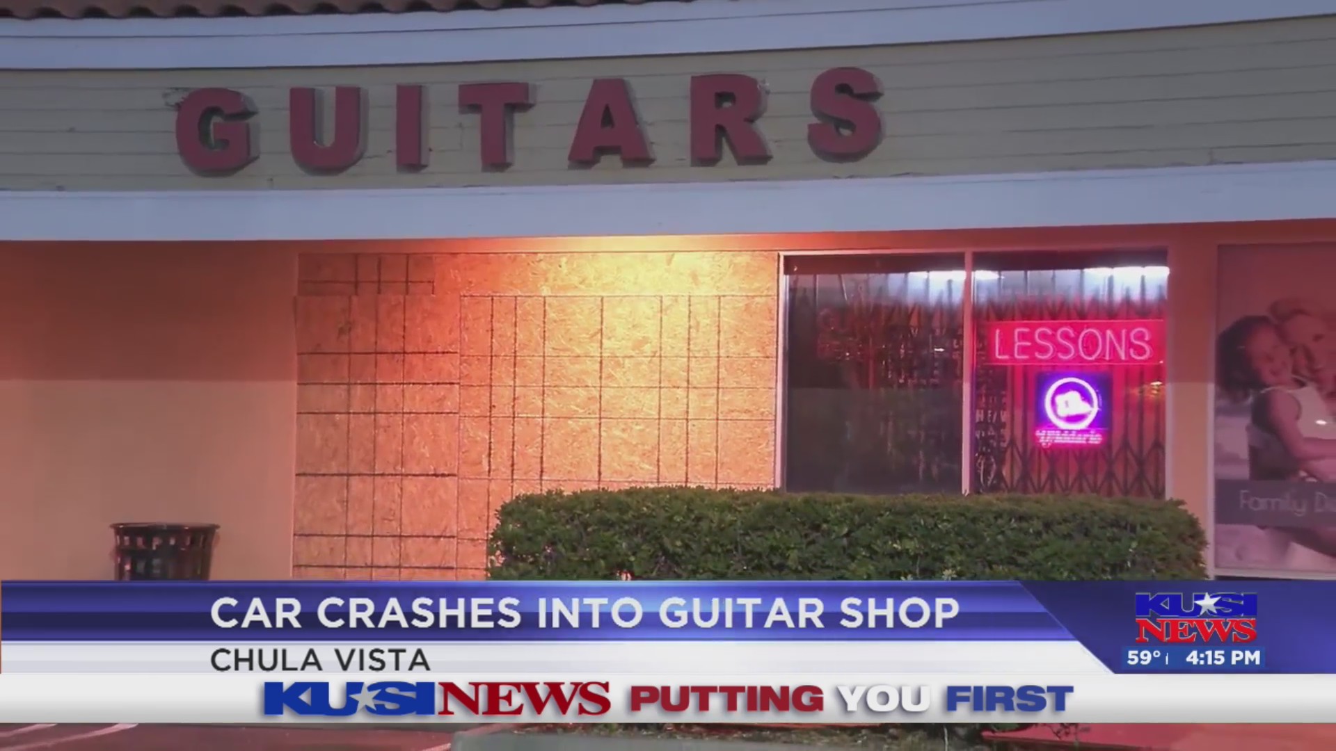 Car crashes into Chula Vista guitar shop – FOX 5 San Diego & KUSI News