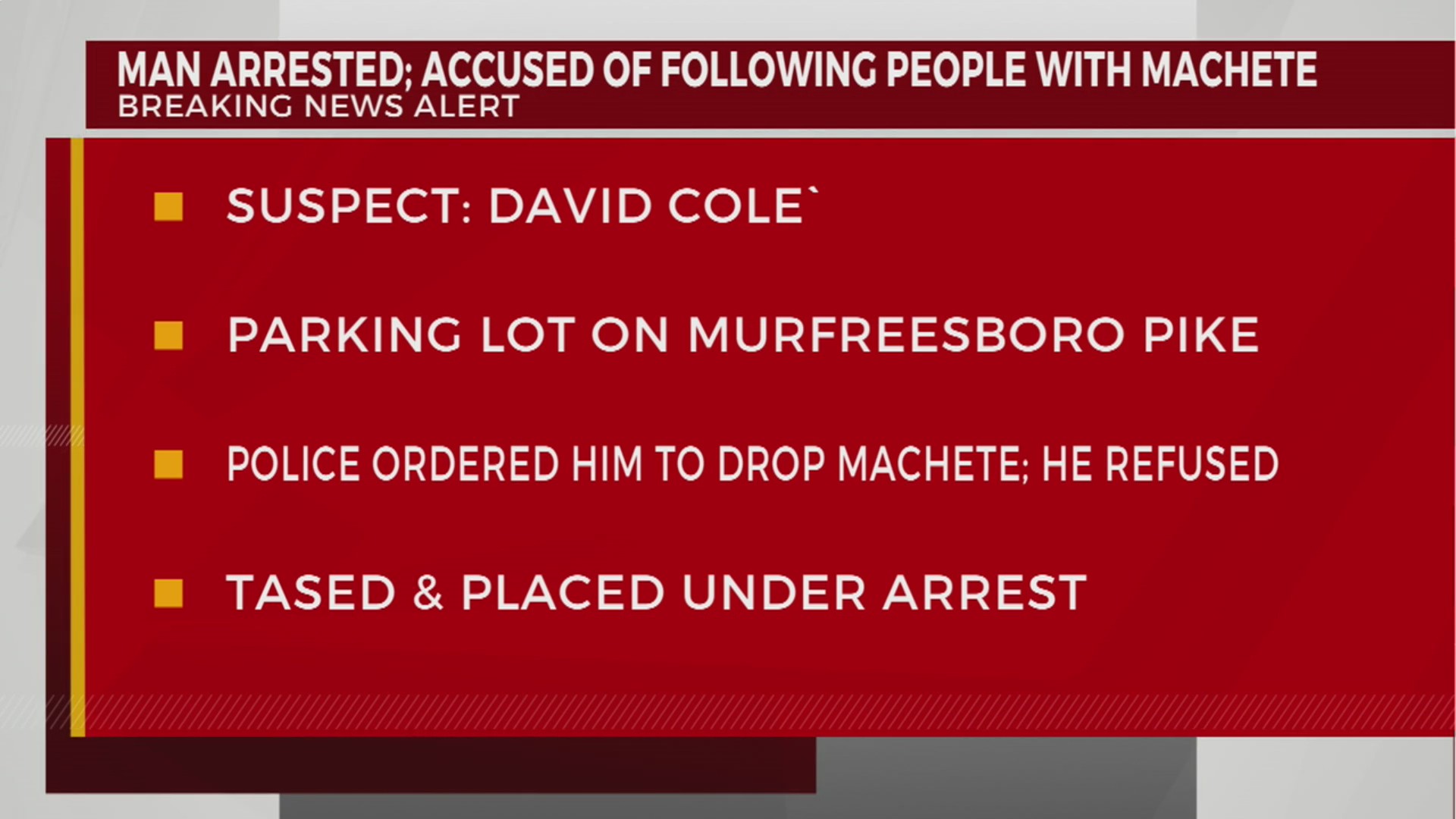 Man arrested, accused of following people with machete in South ...