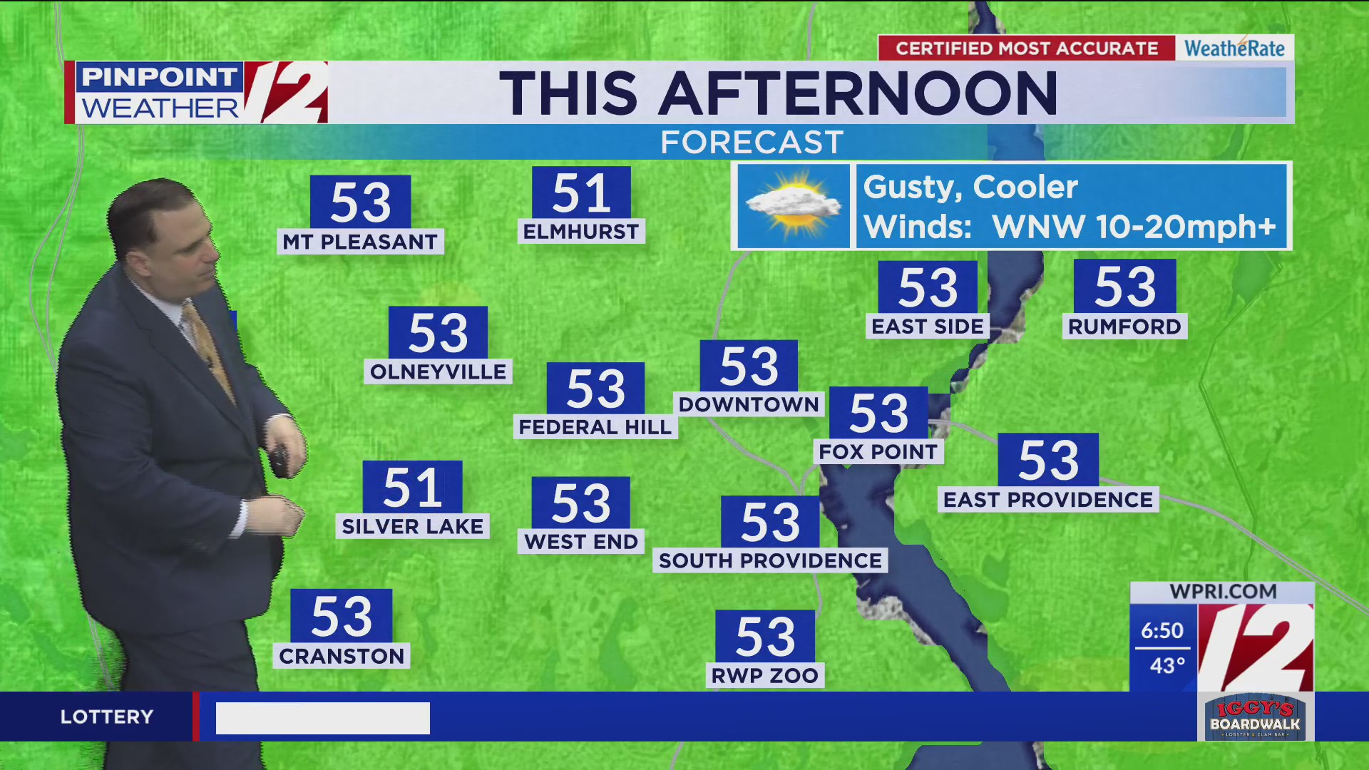 WPRI 12 Weather Forecast for 4/16/25: Gusty and cooler today – WPRI.com