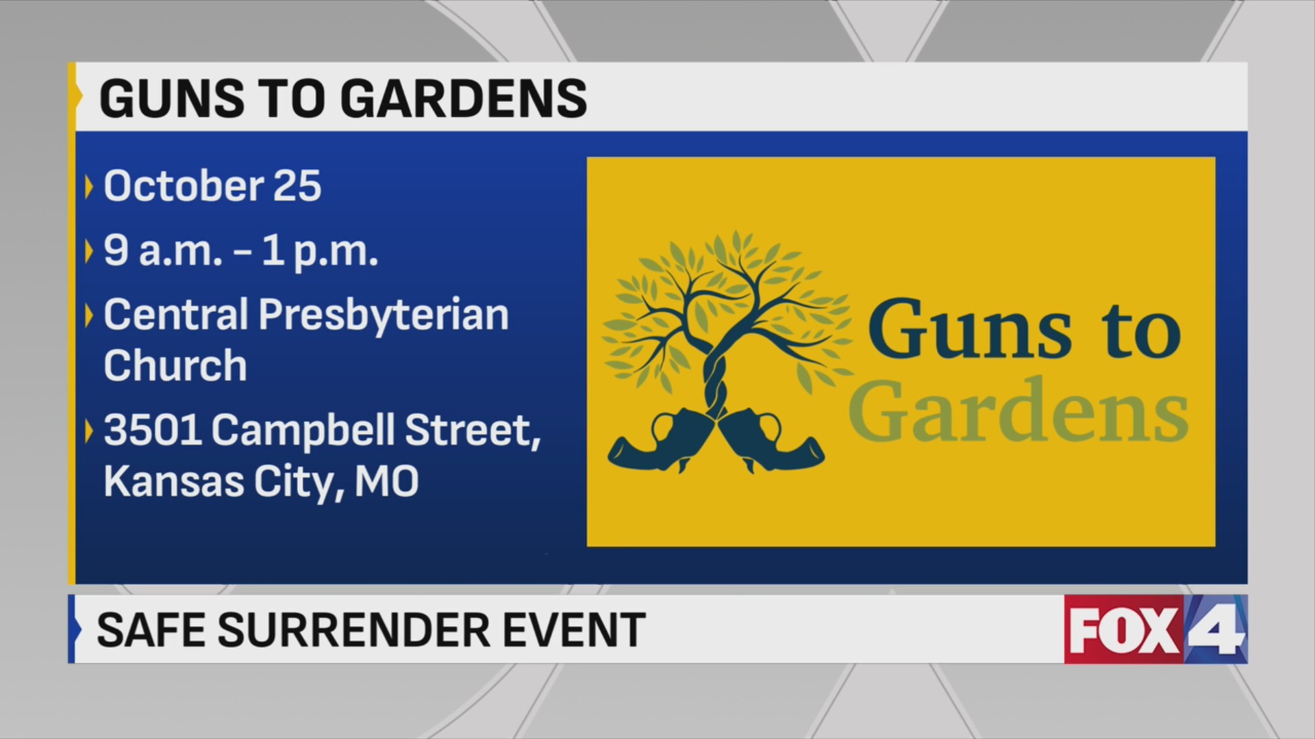 Guns To Gardens Safe Surrender Event This Weekend Fox 4 Kansas City