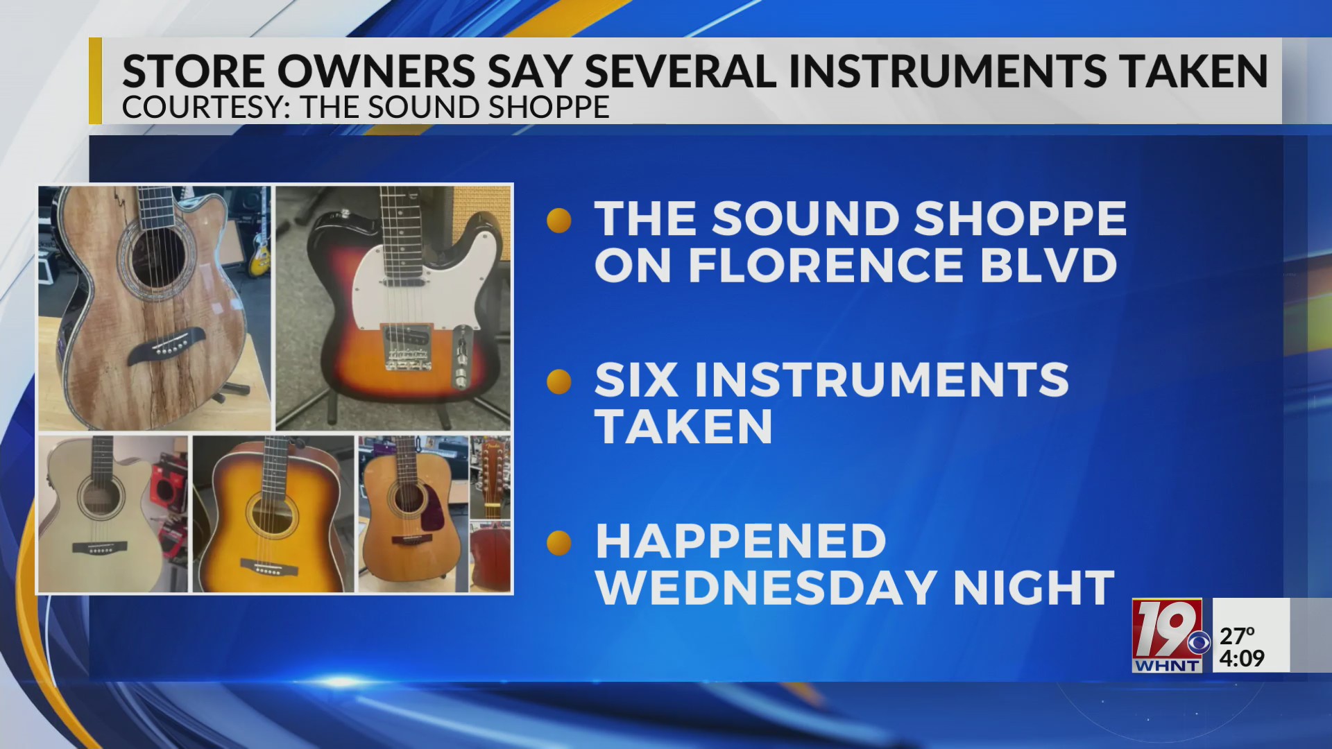 Store Owners Say Several Instruments Taken | Feb. 20, 2025 | News 19 at ...