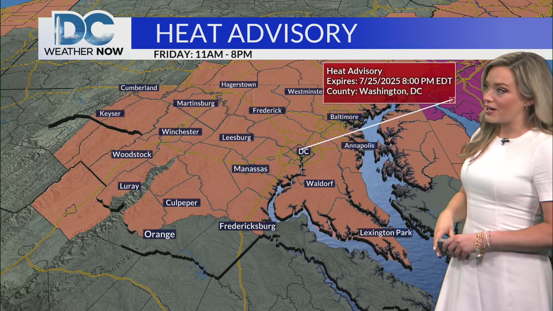 Heat Advisories issued ahead of scorching heat for Friday – DC News Now ...