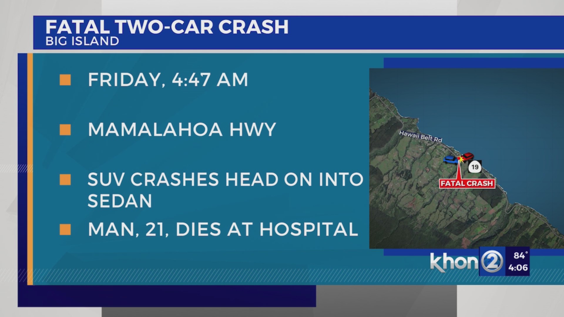 Man killed in North Kona car crash – KHON2