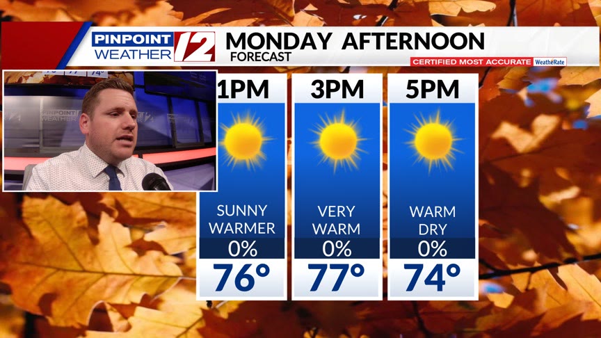 WPRI 12 Weather Now 10/20/24: Breezy, Warm Monday; Elevated Fire Risk ...