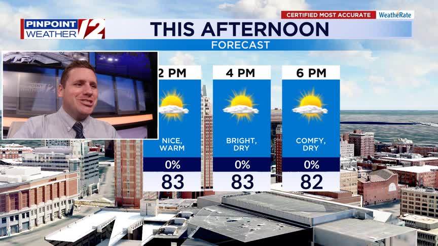 WPRI 12 Weather Now 7/26/25: Hazy Sun, Warm, and Less Humid Today ...