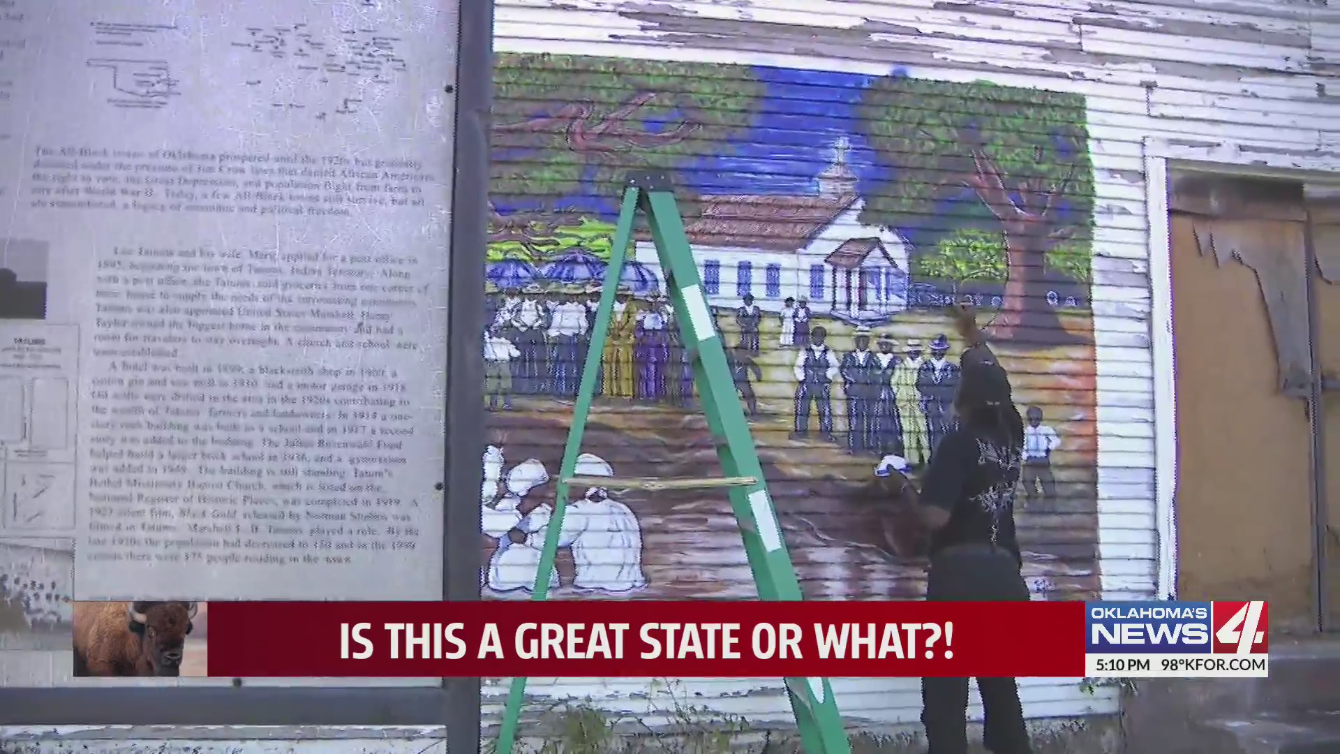 A new mural on an old church in Tatums, OK Oklahoma City