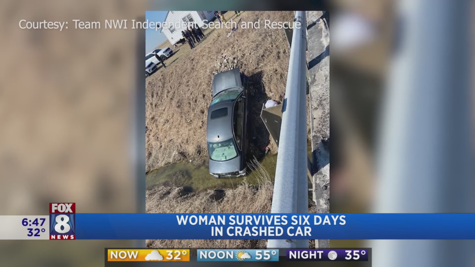 Missing woman survives for six days pinned in car – Fox 8 Cleveland WJW