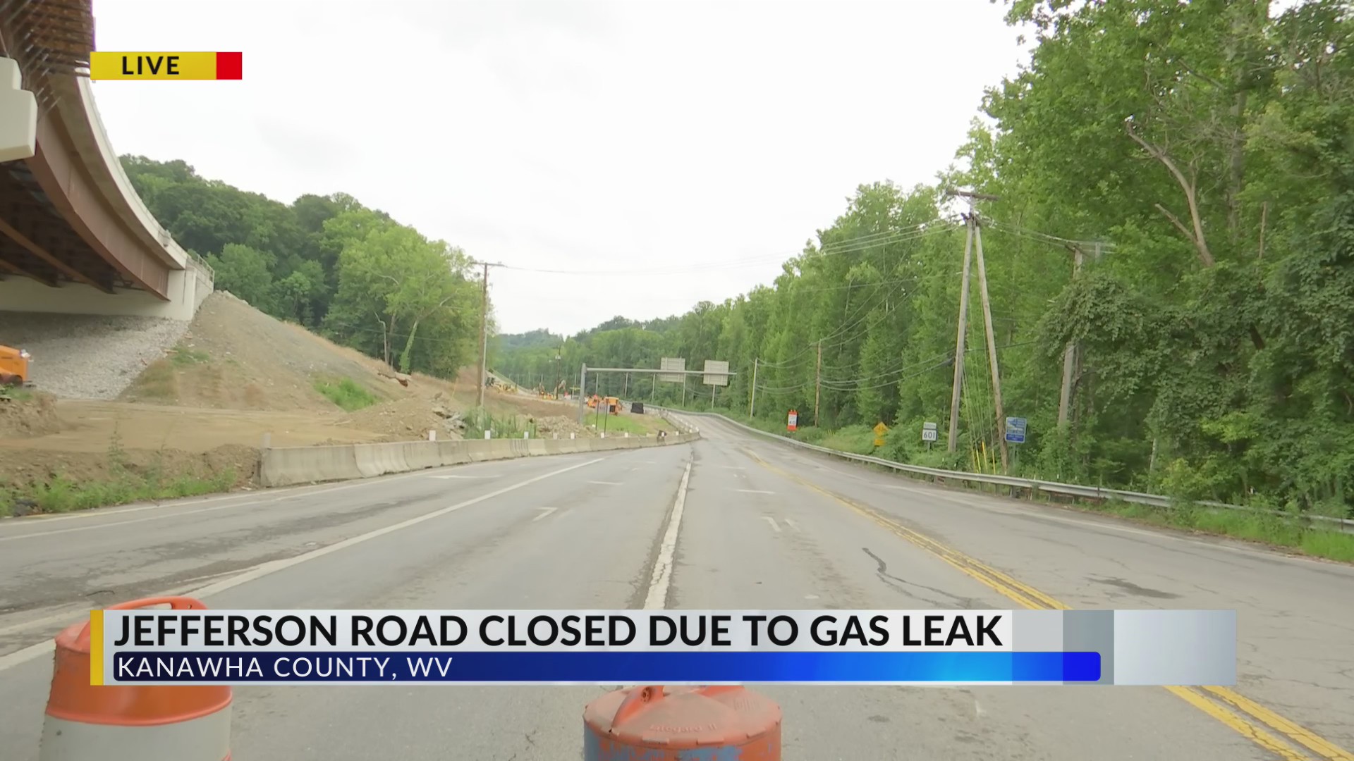 Gas leak shuts down Jefferson Road in Kanawha County – WOWK 13 News