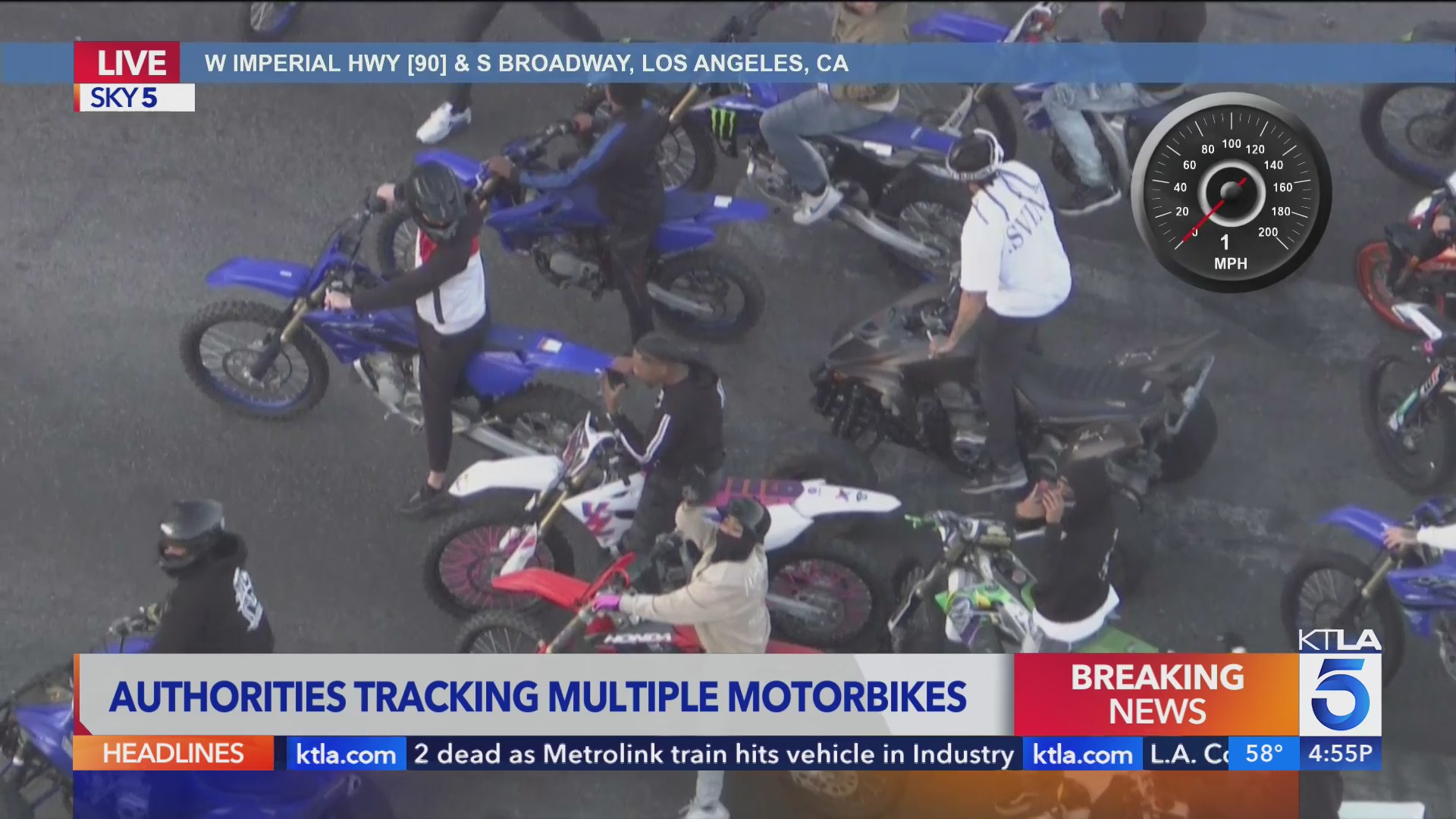 Officers chase large group of motorbike riders in L.A. County – KTLA