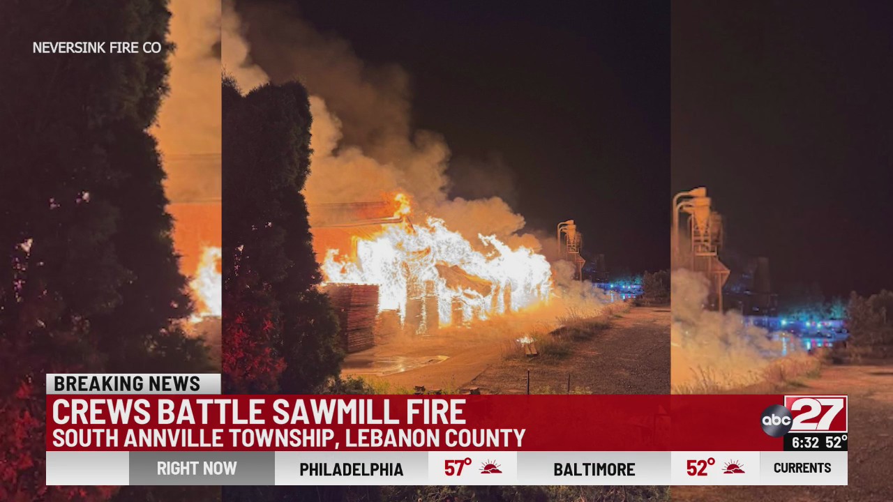 Crews battle sawmill fire in Lebanon County – ABC27