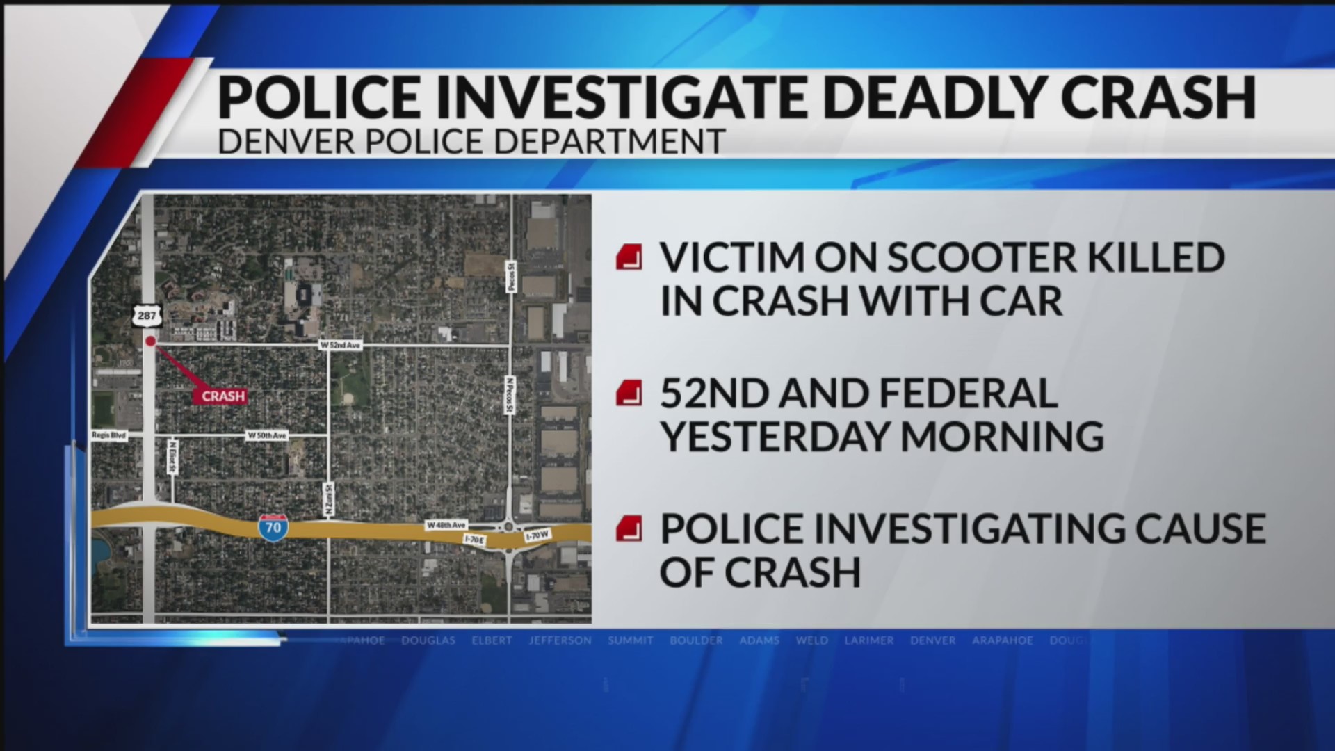 Person on scooter killed in Denver crash – FOX31 Denver