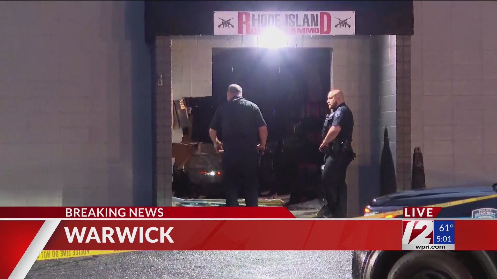 Car crashes into Warwick gun store – WPRI.com